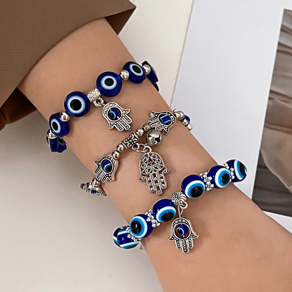 Großhandel Schmuck Einfacher Stil Drucken Teufels Auge Kunststoff Harz Überzug Armbänder display picture 5