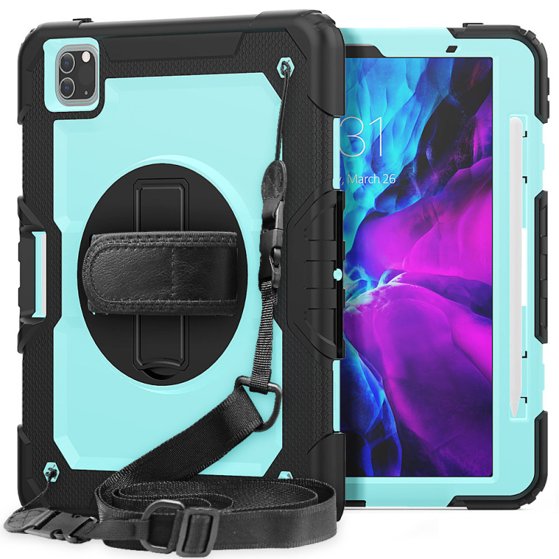 Cross-Border Applicable iPad Air11 2026 Anti-Fall Tablet Case with Strap, Air 13 Rotating Pc Stand Protective Cover Cross-Border Applicable iPad Air11 2026 Anti-Fall Tablet Case with Strap, Air 13 Rotating Pc Stand Protective Cover
