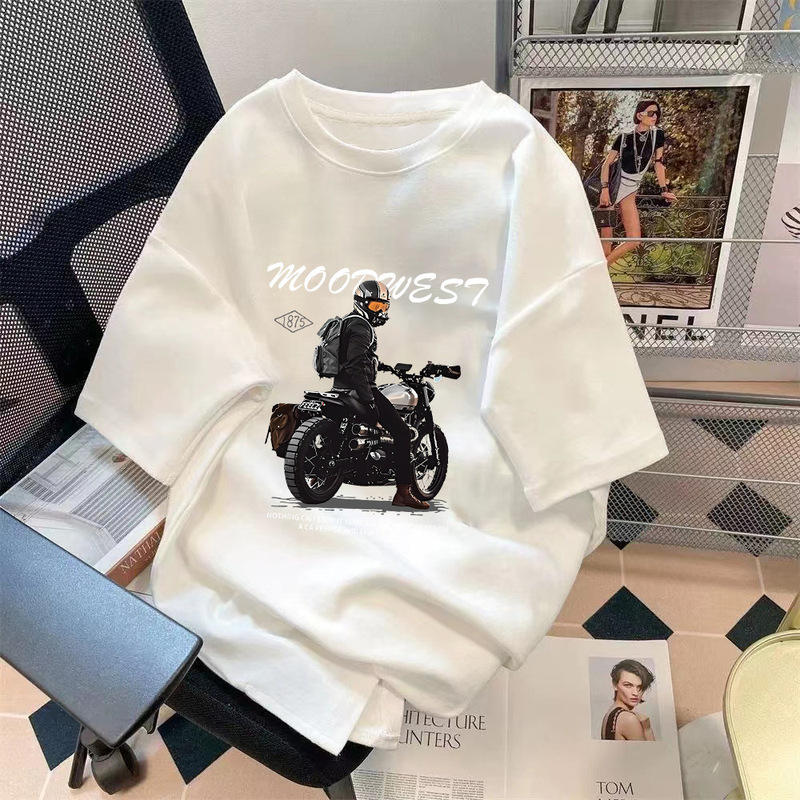 Factory wholesale American Pu Shuai can't short sleeve summer trendy ins style loose printed simple all-match top