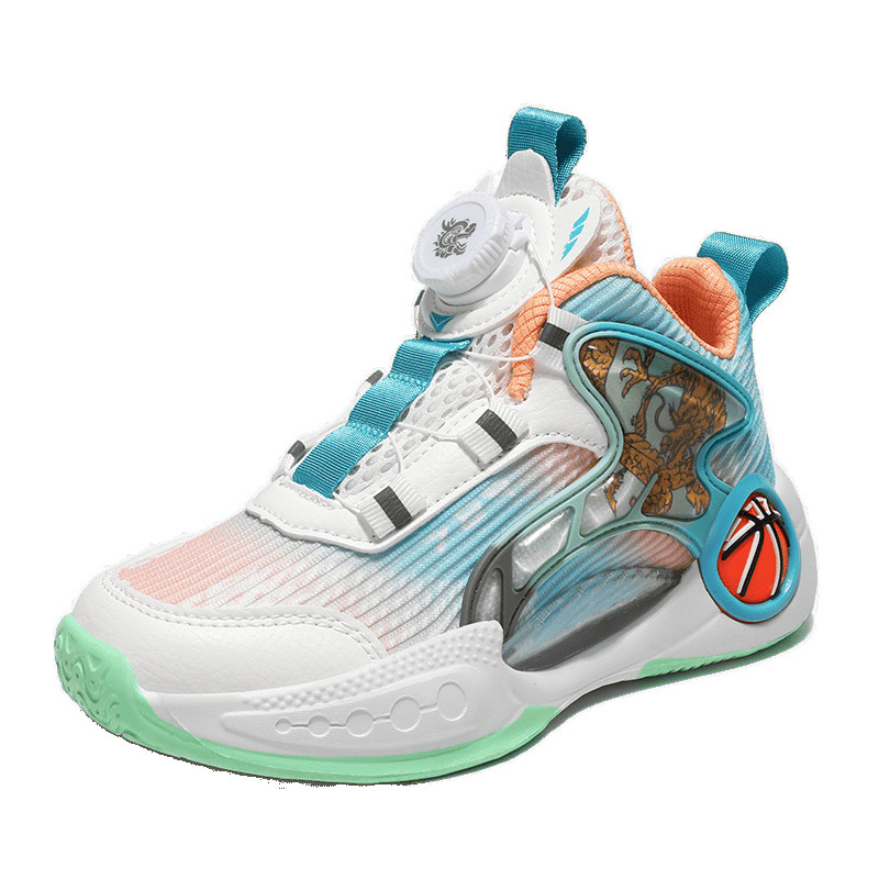 Las zapatillas de baloncesto para niños se frotan con sonido, la malla de primavera es transpirable, los nuevos zapatos deportivos para niños y niñas son resistentes al desgaste y antideslizantes al por mayor