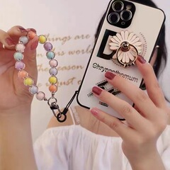 Macaron color beads in beads mobile phone lanyard Japanese and Korean ins style handmade beaded mobile phone chain wrist rope