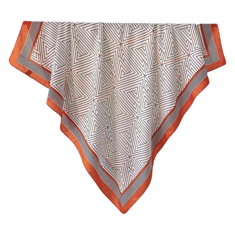 Nueva línea geométrica bufanda mujer transfronteriza europea y americana 110 gran bufanda cuadrada simple todo partido cálido chal decorativo en stock