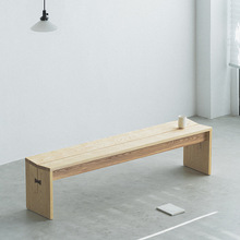 北欧实木长条凳餐椅北美白蜡木蝴蝶结现代简约换鞋凳休闲长凳