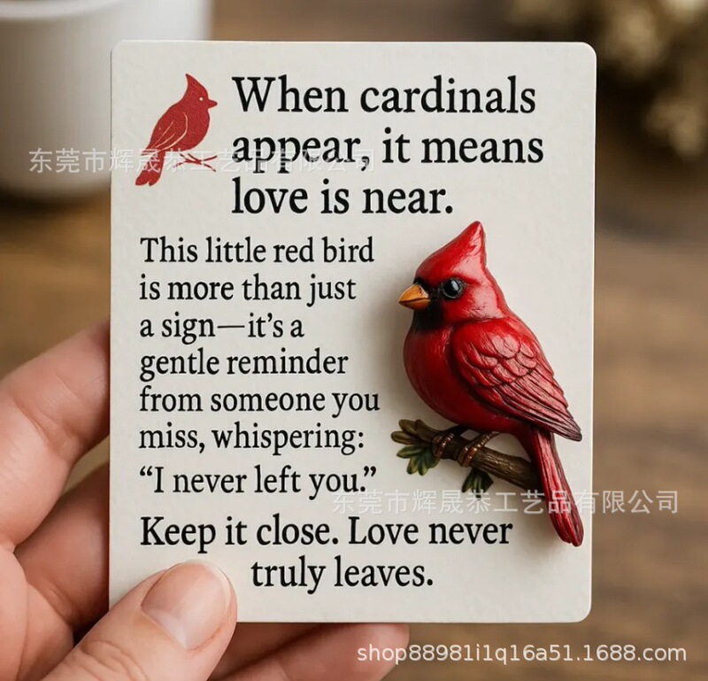 跨境新款Pocket Cardinal Pin口袋红雀别针|undefined