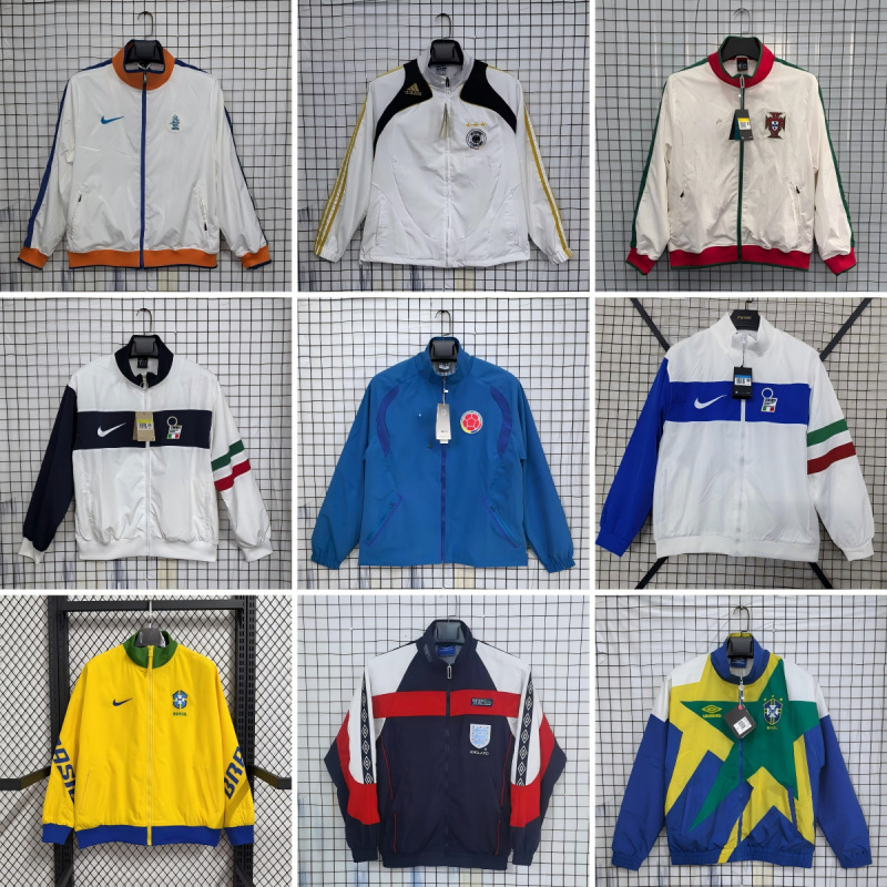 Outdoor Leisure Football Sportswear Thickened Waterproof Windbreaker National Team Brazil France Germany Italy Mexico