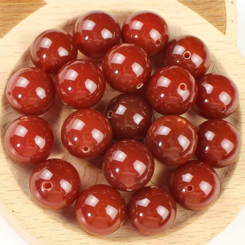 Glossy Red Agate Round Beads Loose Beads for Men and Women DIY Bracelets Bracelet Accessories Accessories Handmade Jewelry Accessories Wholesale