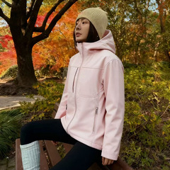 鸟家户外鹅绒羽绒服女长毛银狐绒软壳衣男防风防水登山服外套新款
