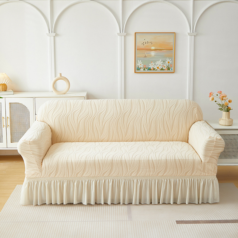 Juego de combinación de funda de sofá de falda universal Four Seasons Cubierta de sofá elástica con todo incluido Toalla de sofá antideslizante engrosada