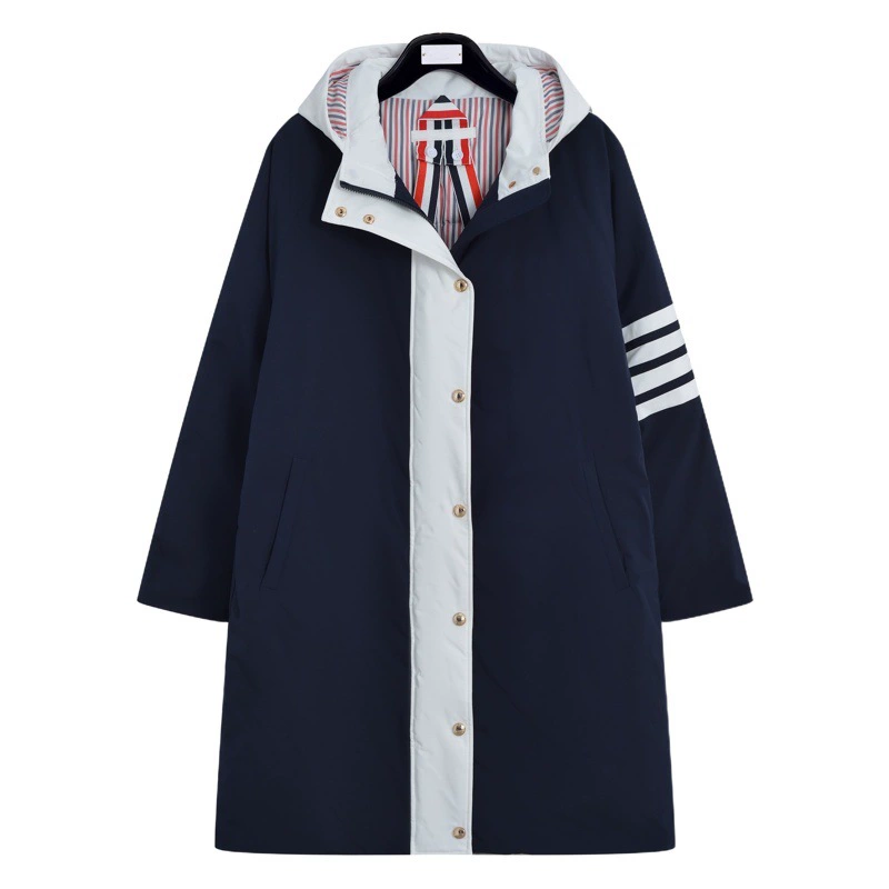 Пуховик TB 90 Duck зимой для мужчин и женщин с белой планкой, длинный пуховик, пары классических четырех баров