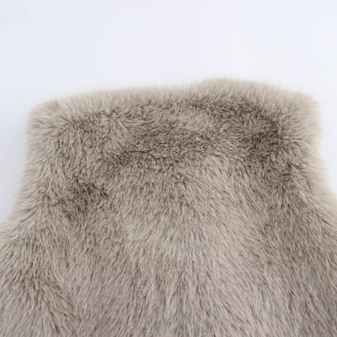 Frauen kleidung herbst winter neue street fashion einfarbig pelz weste jacke_voghion.com