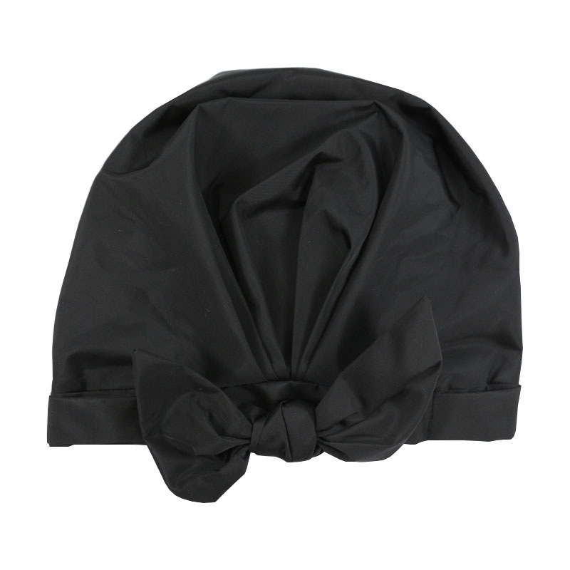 Single Layer Dustproof Bathing Women's Bow Satin Shower Cap display picture 2