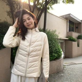 Hers一勺甜秋冬韩系温柔风百搭修身减龄正肩掐腰蒙口羽绒服62067