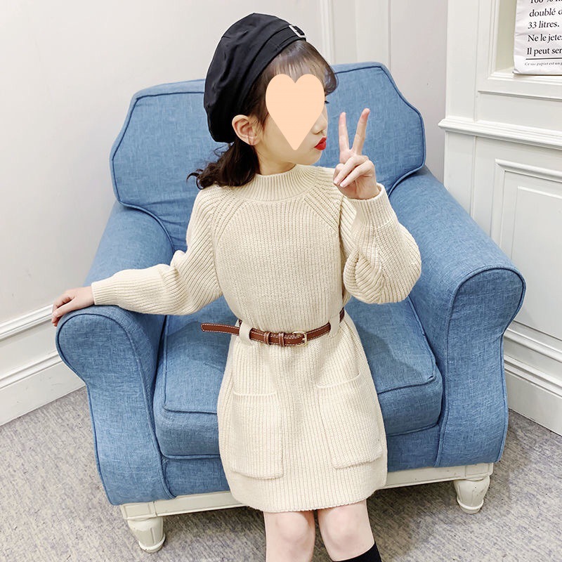 Beige woolen dress, increased thickness