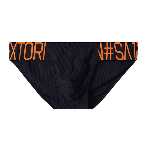 ORLVS Fashion Lettered Waistband Triangle Cotton Men's Underwear with U-shaped Pouch Comfort Sports Briefs OR6231