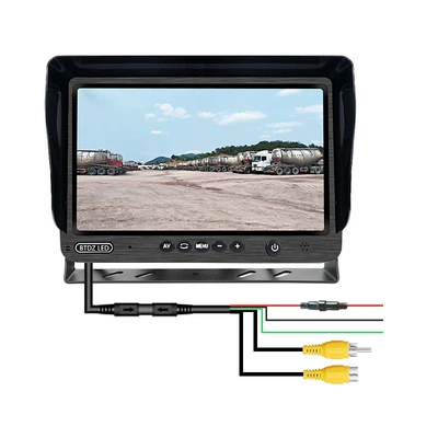7-inch HD car monitor AV LCD display rear view cart image monitor for passenger cars and trucks (Car display) - 7inch-monitor-av-cable