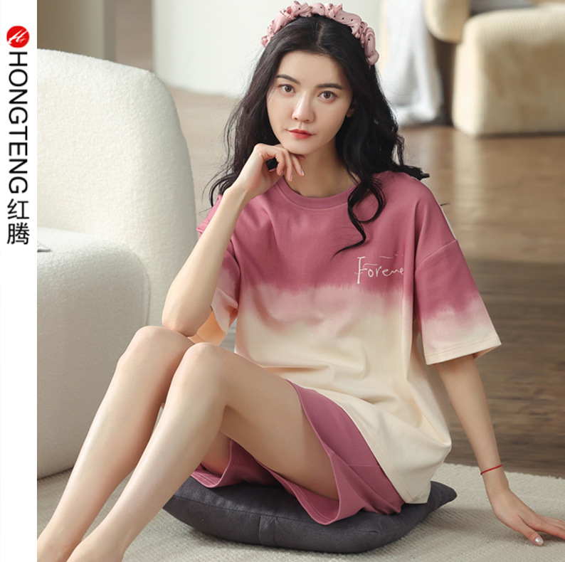 2026 New Summer Pure Cotton Pajamas for Women, Cute Casual Short-Sleeved Shorts Set, Student Korean Style Comfortable Home Clothes