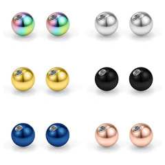 Stainless steel spherical body piercing jewelry accessory titanium steel with holes nuts round steel balls 1.2mm 1.6mm
