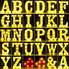 レターライト 英語サプライズ 発光アレンジメント ライトサイン ハッピーバースデー LED デジタルライト ハート型ライト ストリングライト クロスボーダー