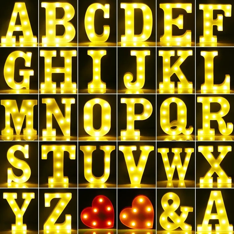 Letter Light English Surprise Luminous Arrangement Light Sign Happy Birthday Led Digital Light Heart-Shaped Colorful Light String Cross-Border Letter Light English Surprise Luminous Arrangement Light Sign Happy Birthday Led Digital Light Heart-Shaped Colorful Light String Cross-Border