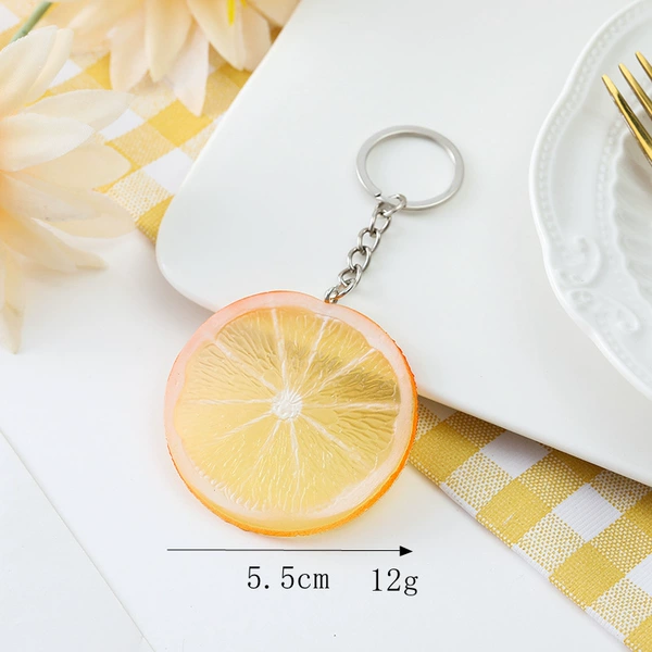 Small Single Sided Lemon Slice-Orange (Keychain)