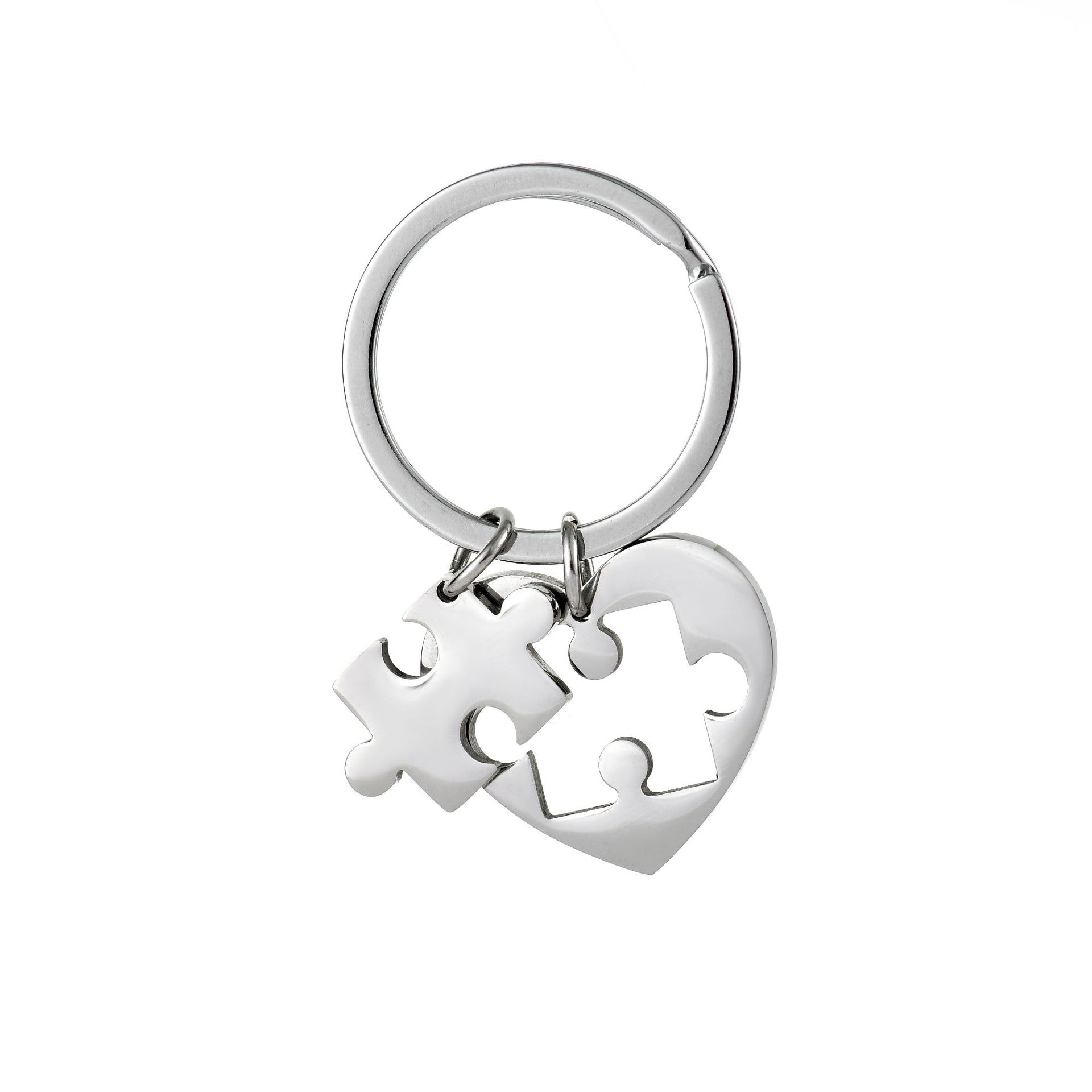 Women's Gender Simple Style Style Simple Style Jigsaw Heart Shape 201 Stainless Steel Women's Keychain