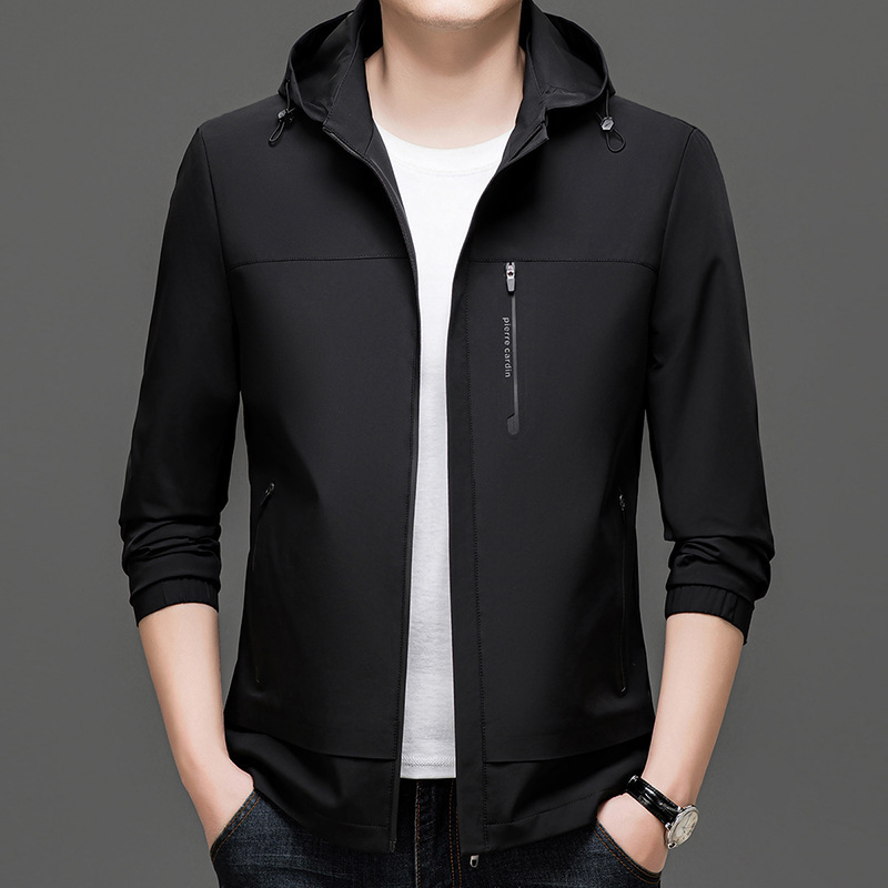 Men's Jacket Detachable Hooded Casual Jacket Spring and Autumn New Light Luxury Men's Top Simple Thin Trendy Men's Jacket Detachable Hooded Casual Jacket Spring and Autumn New Light Luxury Men's Top Simple Thin Trendy