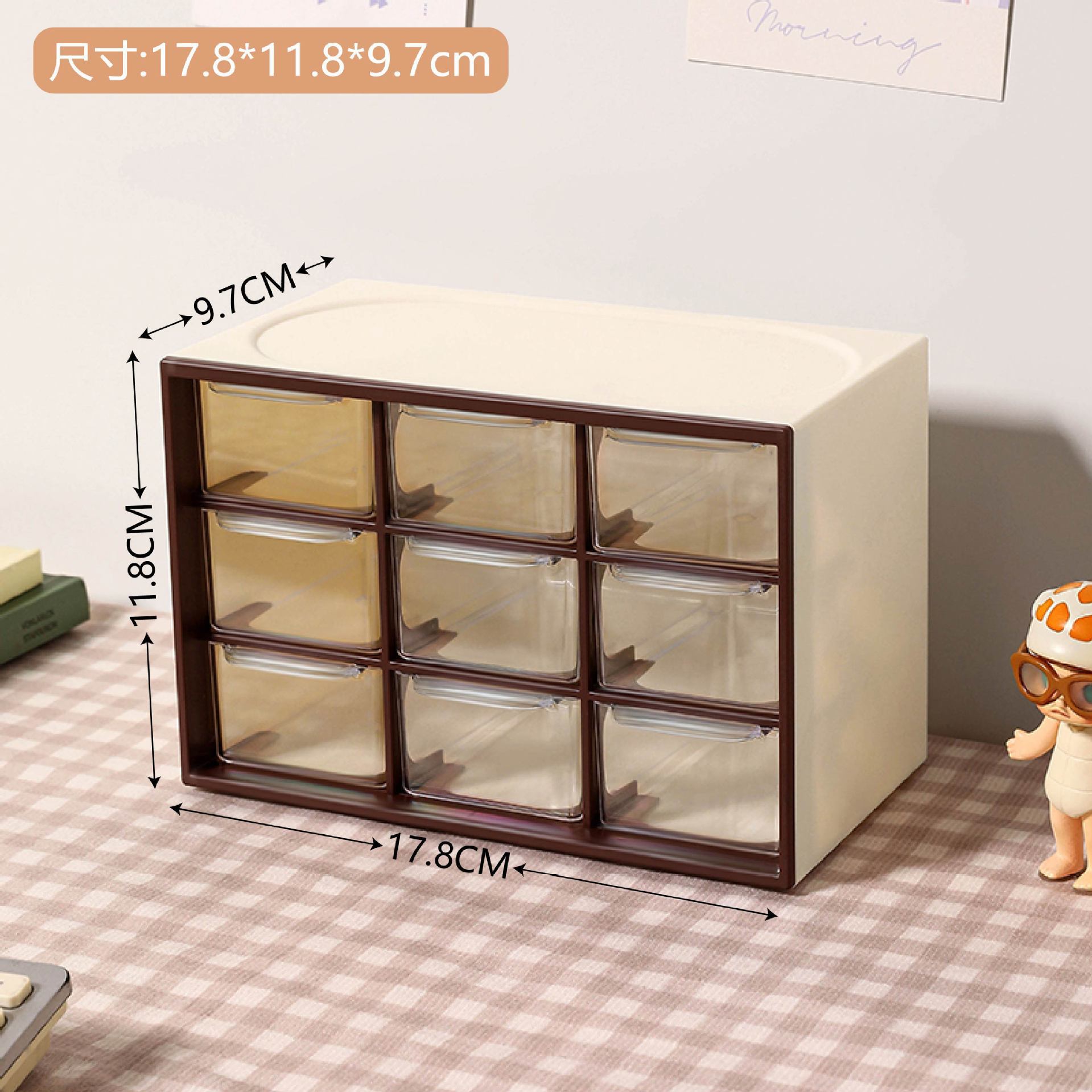 Escritorio color caramelo macaron caja de almacenamiento cuadrado libre combinación de bloques de construcción caja de almacenamiento de cosméticos caja de almacenamiento de joyas