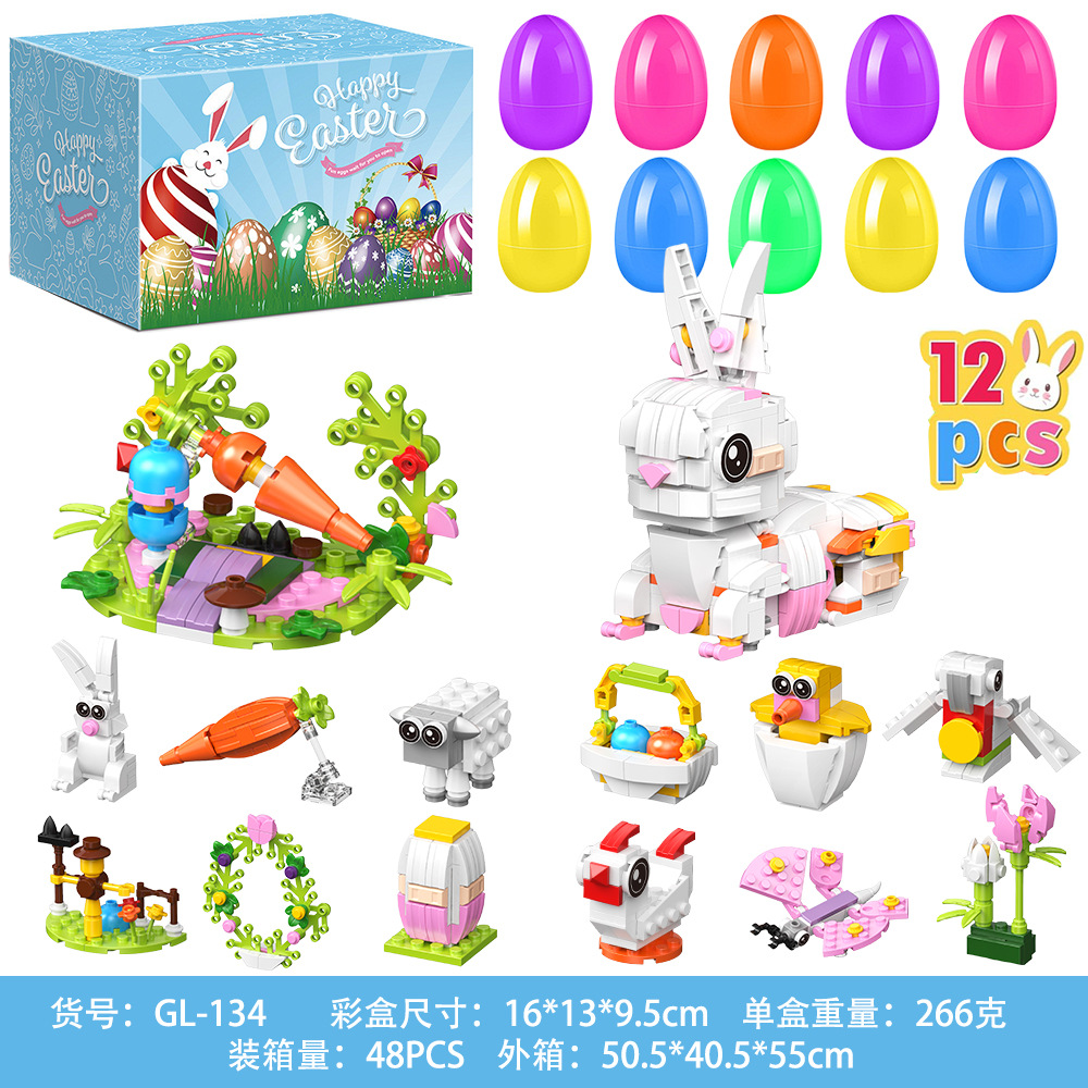 Nuevo producto Huevo de Pascua Impresión Pintado Cáscara de Gata Huevo abierto de plástico Regalo de fiesta Juego de juguetes