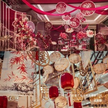厂家直销厂家直销中式婚庆道具背景吊顶挂件婚礼布置装饰道具绣棚