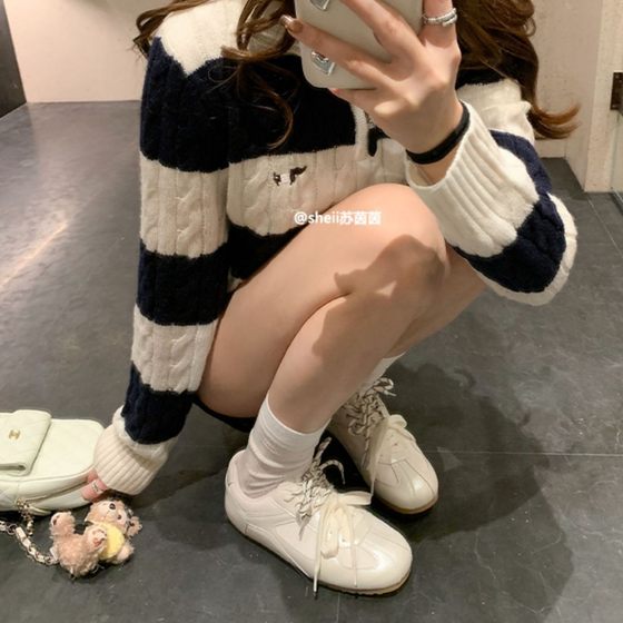 [Su Yinyin Same Style] South Korea Women's High ~ Retro Mandarin Duck Casual Shoes Sports German Training Shoes Women's Forrest Gump Shoes