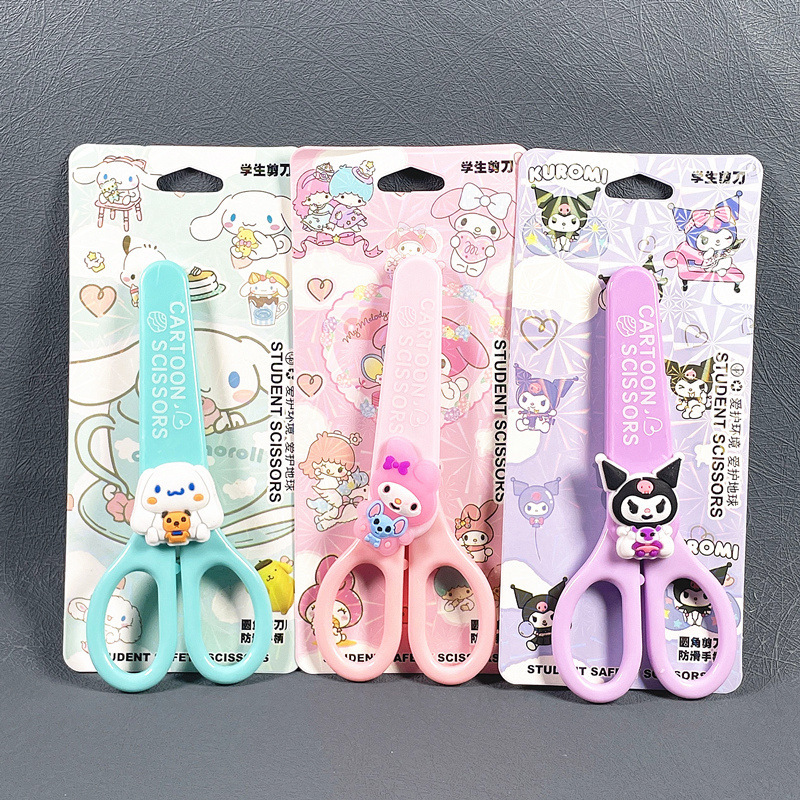(2개) 창조적 인 귀여운 학생 문구 공룡 단일 각도 가위 귀여운 안전 가위 손 컷 스테인레스 스틸