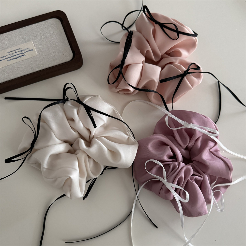 Women's Simple Style Classic Style Solid Color Cloth Bowknot Hair Tie display picture 2