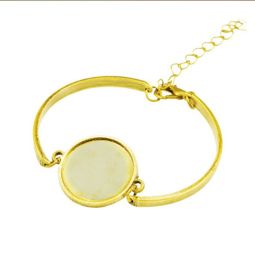 Alloy jewelry accessories DIY 20mm round time gem base bracelet and bangle
