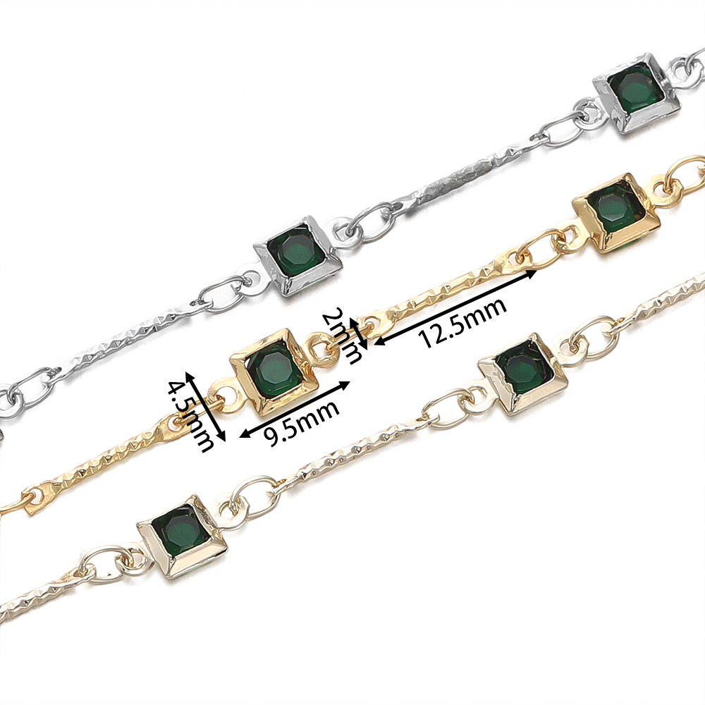 20g Weight Chain Jewelry Making Type Diameter 4.5mm Jewelry Making Size Zircon Inlay Material DIY Jewelry Accessories Classification One Meter Quantity Copper Material Geometric Pattern Plating Design Simple Style Style One Meter Copper Zircon  Diameter 4.5mm Jewelry Accessories Chain 8