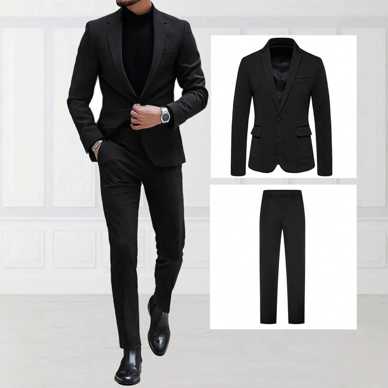 2026 Foreign Trade Cross-Border European and American Men's Formal Wear Professional Business Suit Banquet Wedding Groomsman Suit Men 031