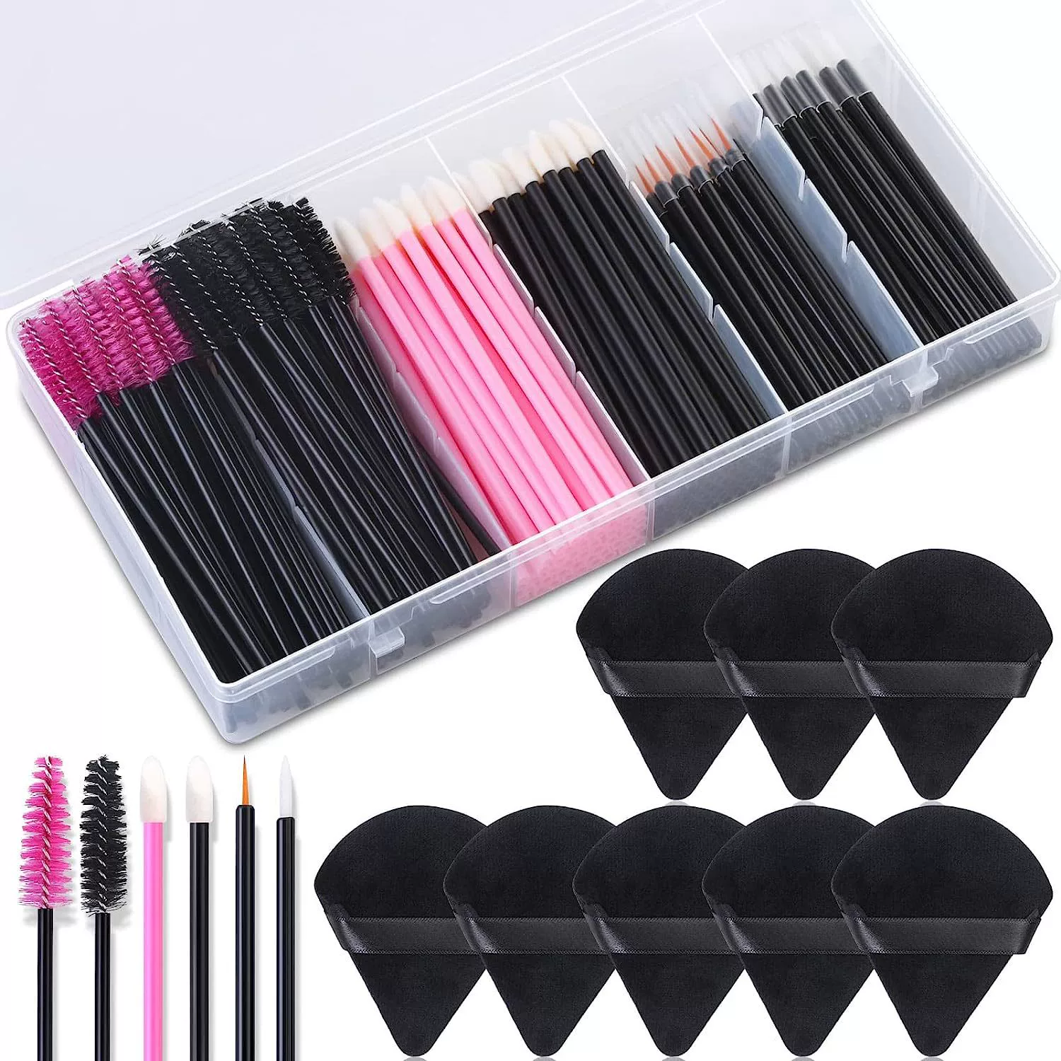 Disposable Eyelash Tool Set — Brushes, Triangular Sponges, Hairpins & Palette, Multi‑piece Kits