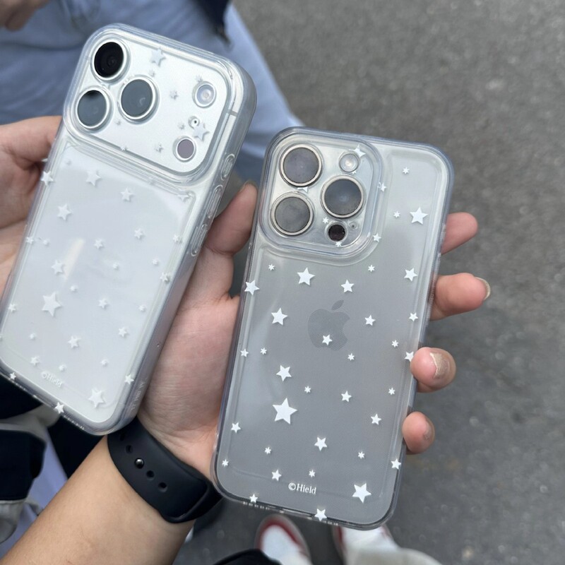 White Star Suitable for Apple 17Promax Mobile Phone Case 14 15 Soft Shell 16Pro Fine Hole 11 Cartoon XS 13