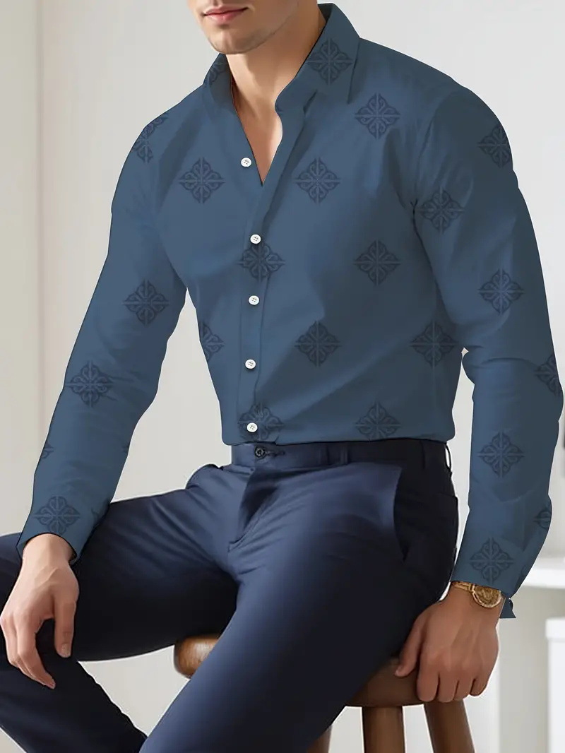 Hombre de alta calidad color sólido suelto 2024 nuevo estilo salvaje camisa de botones de manga larga blusa de otoño MB12