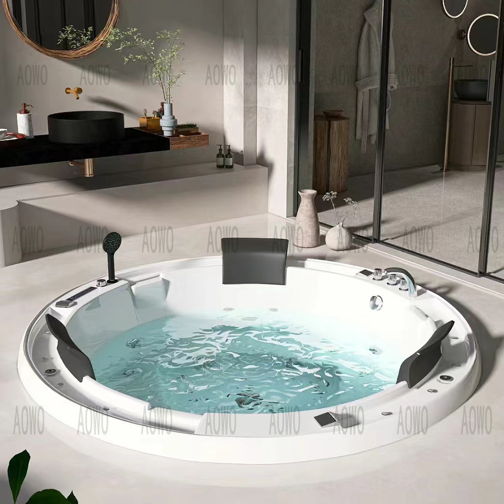 bañera de masaje circular acrílica incrustada interior y exterior villa piscina termostática multipersona tamaño grande