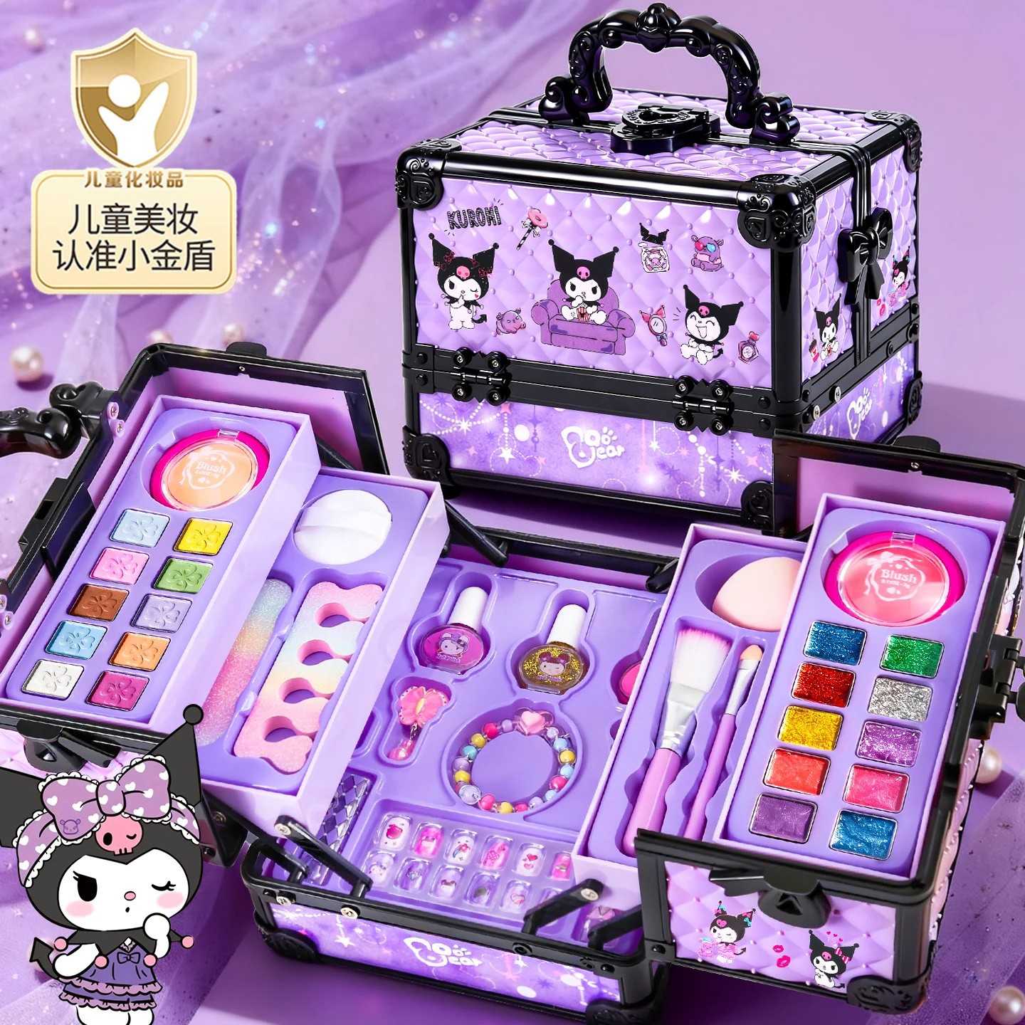 Children's makeup set, genuine product, featuring a princess theme, non-toxic, washable, and comes in a box – perfect as a birthday gift or toy