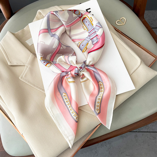  New Fashion Pattern Imitation Silk Scarf Professional Spring and Autumn Scarf Western Style Scarf Cross-Border Wholesale Scarf