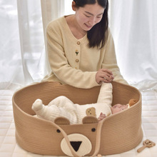 ins棉绳婴儿床新生儿手提篮宝宝摇篮户外睡篮便携式家具拍摄神器