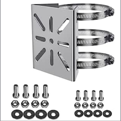 Stainless steel monitoring bracket hoop bracket fastening widened thickened pole small flat plate wire pole pole base