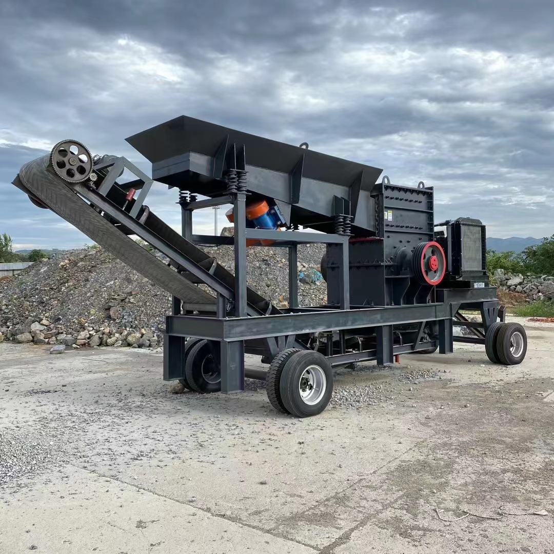 大型移动式箱式破碎机建筑垃圾制砂机重锤破碎机大石料方箱破碎机