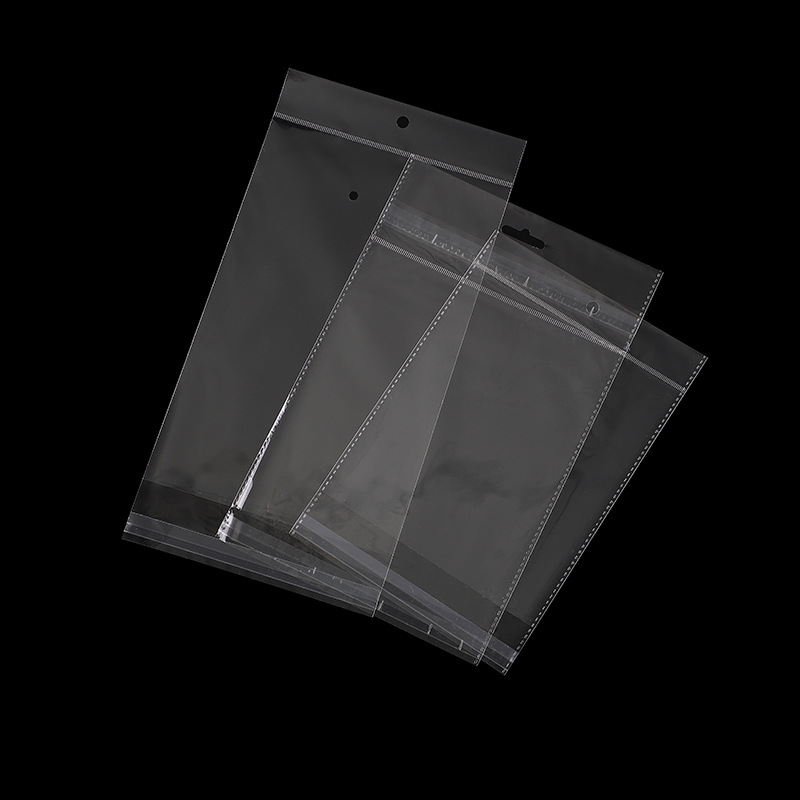 白色飞机孔珠光膜卡头opp自粘袋耳环饰品配件袋塑料袋现货密封