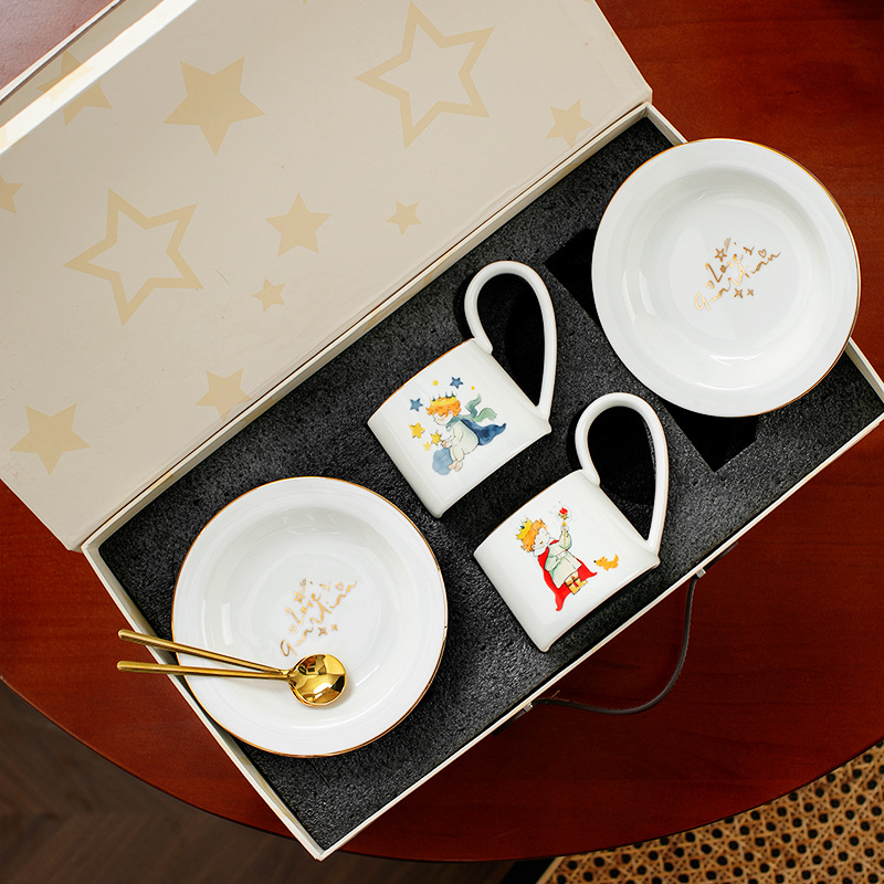 serie de tazas de café de platos pequeños princes set Phnom Penh taza de cerámica para el menú de la tarde regalo de boda