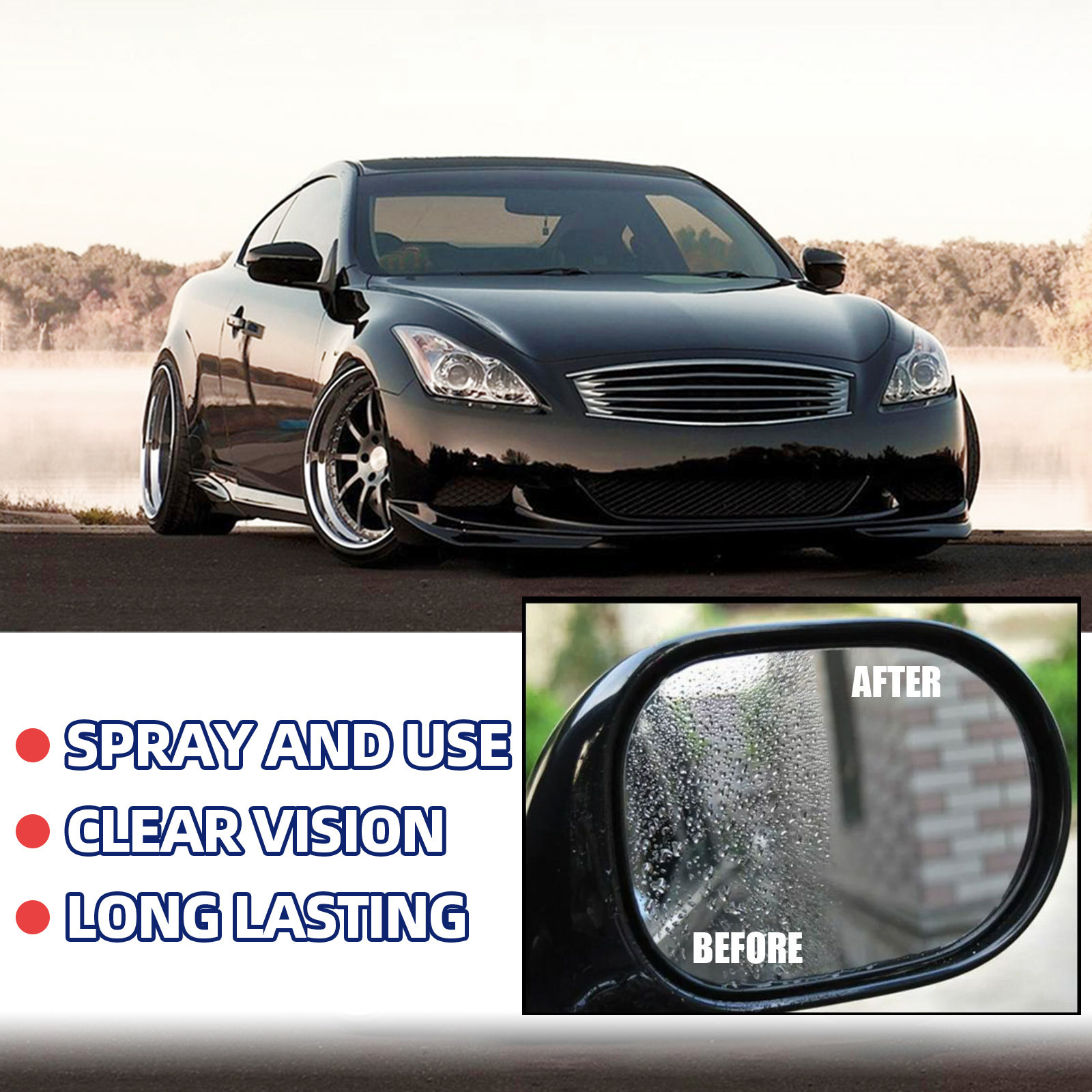 RAYHONG Car Glass Anti-Fog Agent Blue Car Windshield Decontamination Crystal Coating Rain and Fog Prevention Agent