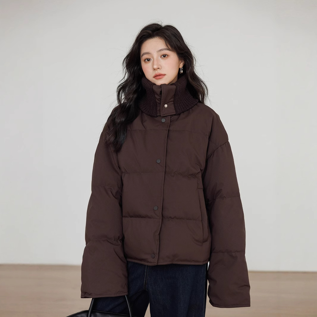 winter design knitted velvet keep warm down jacket for leisure
