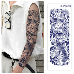 Semi-permanent juice herbal tattoo stickers full arm large flower arm cherry blossom wave flower leg old traditional male non-reflective waterproof