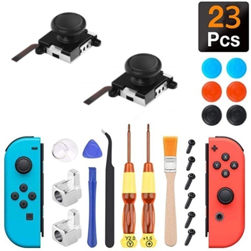 Nintendo interruptor multi-pieza destornillador mango herramienta de reparación 3D Rocker alegría-con accesorios de reparación de acogida